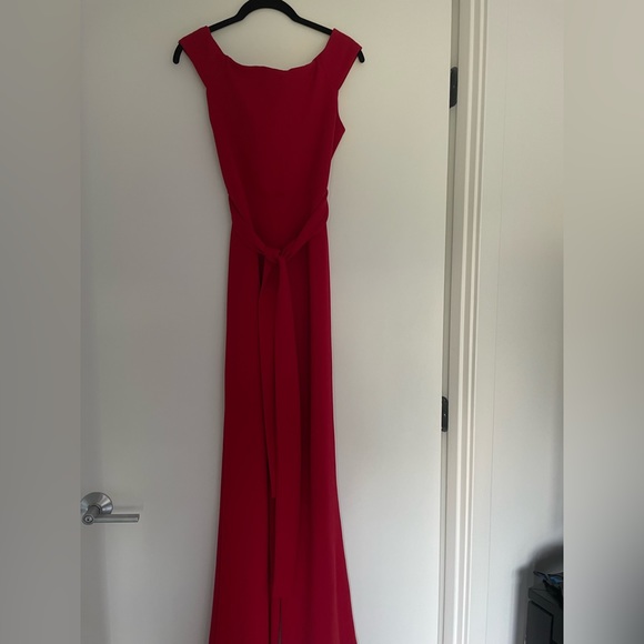 Red Off Shoulder Jumpsuit - Picture 2 of 2